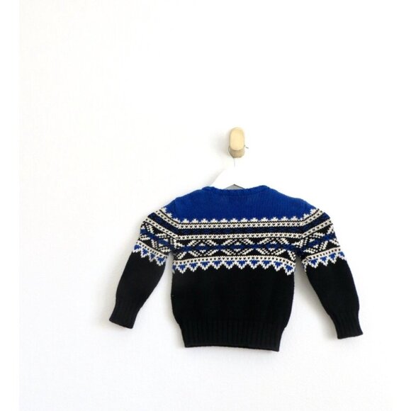 NEW! Polo Ralph Lauren Fair Isle Knit Sweater Blue Toddler SZ 2T - Picture 3 of 6